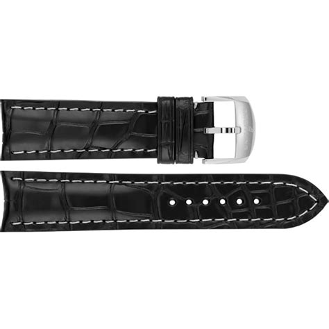 breitling 22mm black leather strap